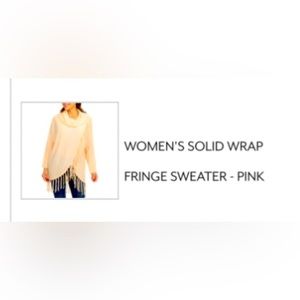 Fringe Sweater Wrap - Size S